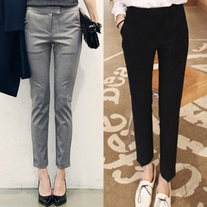 黑色九分裤直筒西裤女士裤子显瘦百搭小脚打底裤铅笔烟管长裤春夏