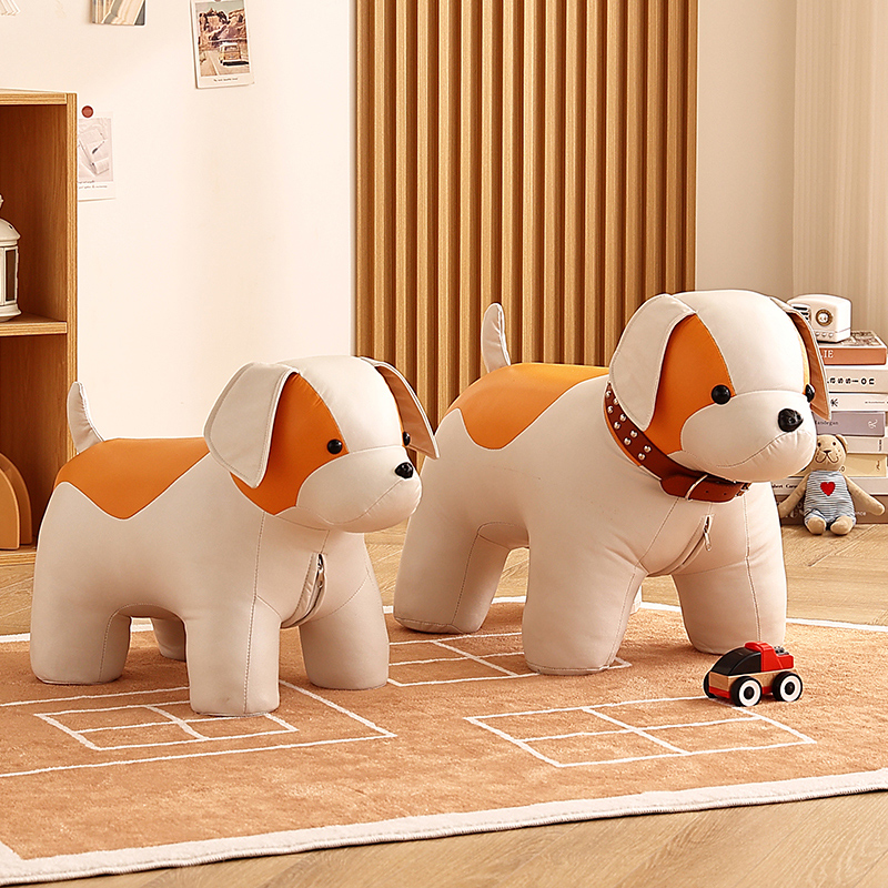 萌犬动物坐凳儿童卡通实木