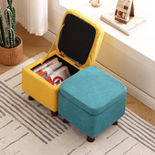 布艺小凳子家用矮凳时尚 方凳简约客厅沙发茶几凳创意墩子储物凳子