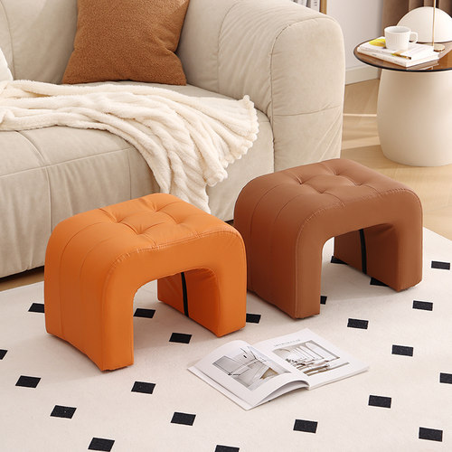 实木小凳子家用客厅沙发凳高级感网红矮凳创意软包皮凳门口换鞋凳
