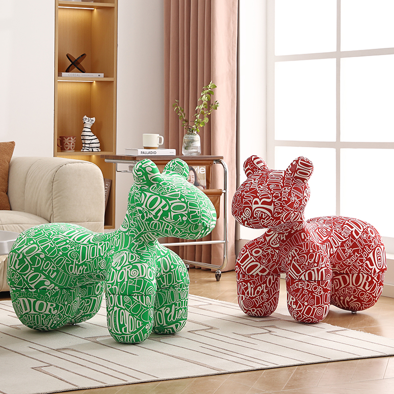 小马椅动物坐凳网红客厅沙发椅子儿童创意小马凳玩偶摆件休闲座椅