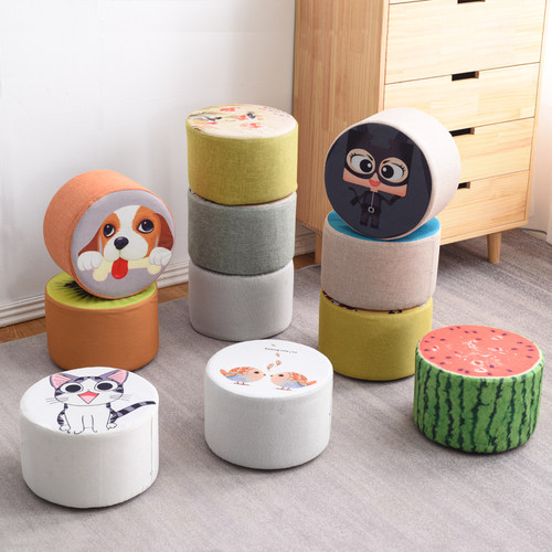 创意网红客厅卧室布艺儿童板凳