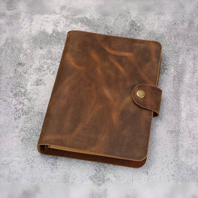 手工真皮活页A5手帐美式复古牛皮