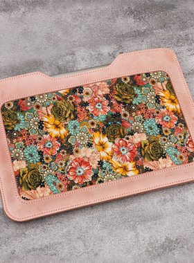 适用于苹果笔记本电脑包Macbook内胆包复古波西米亚风粉色雾蜡皮V01-LCMBC-FH