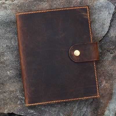 真皮头层活页A5手帐复古商务定制