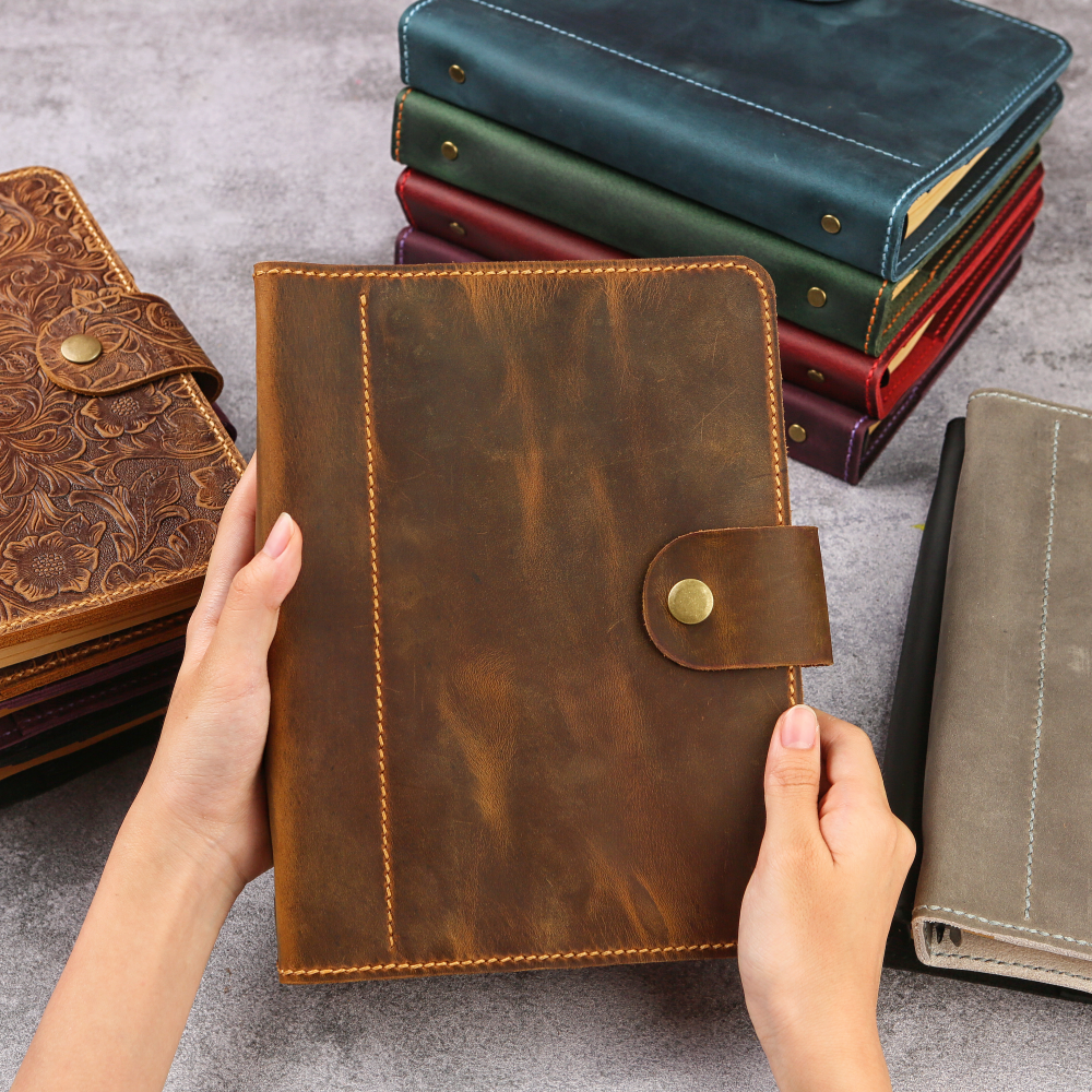 复古头层活页A5手帐手工笔记本TN