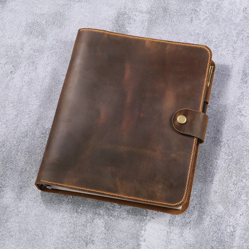 复古真皮活页美标A4美式定制礼物