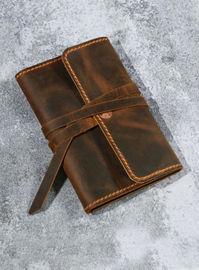 专用手卷烟草美式复古便携收纳包手工真皮疯马皮头层牛皮