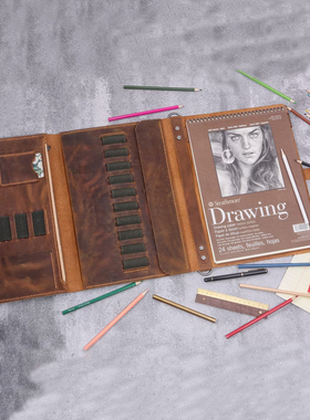 A4素描彩铅本上翻22.9*30.5cm画袋牛皮适合美国Strathmore丝蒂摩