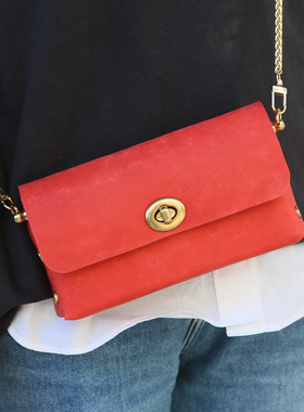 手工真皮红色植鞣革复古个性手机包斜挎包女士迷你坤包X11-ILCXB