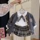 jk学院风套装 儿童女孩洋气秋装 裙子三件套公主 2025新款 女童春秋季