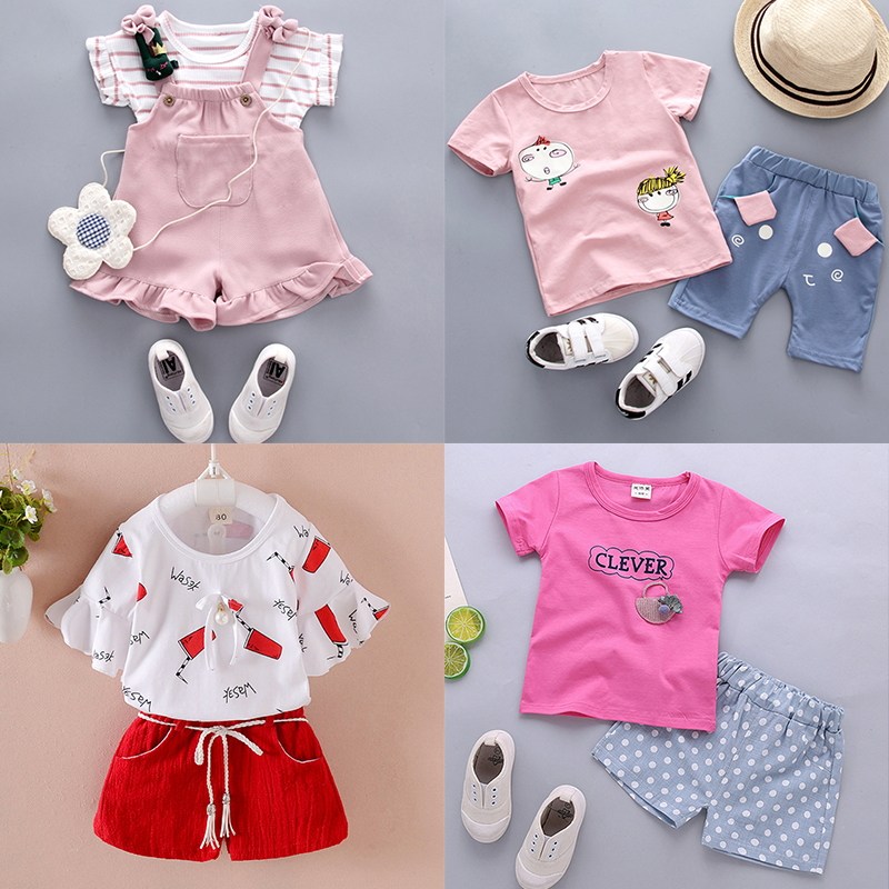 2022 new pattern Girl 10 Female baby Clothes 2 The little girl 3 children suit Short sleeved Korean Edition Children's clothingin the Children/Baby/Family fitted , Set  category - from Buy2taobao.com to provide professional Taobao agent buy service