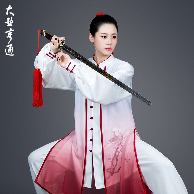 大业亨通太极服太极拳练功服女垂顺表演比赛春秋男新款飘逸中国风