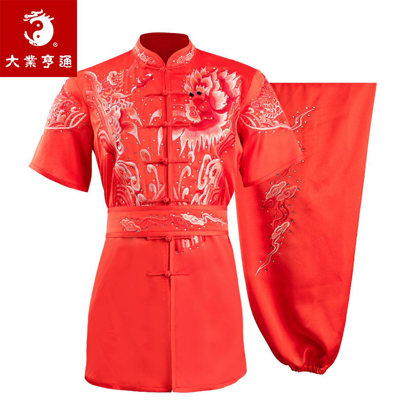 大业亨通精美刺绣真丝太极表演服