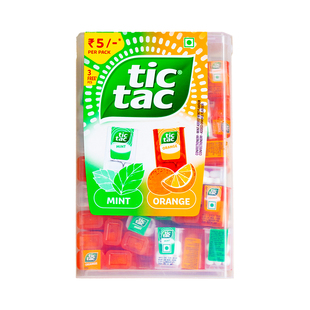 意大利TicTac糖嘀嗒糖香橙薄荷什锦味润喉糖迷你旅行装清新水果糖