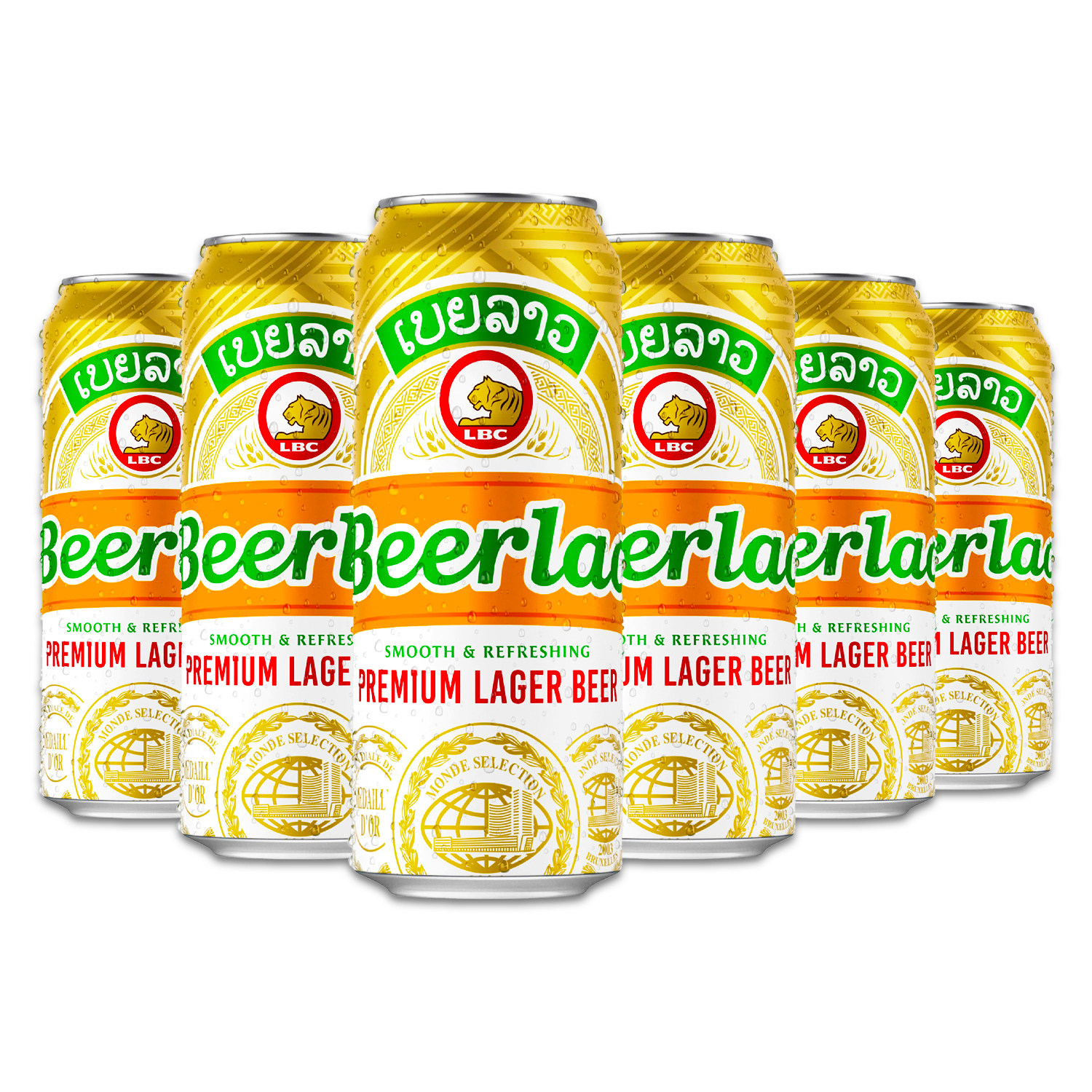 老挝啤酒LBC拉格啤酒500ml*6罐原装进口Beerlao黄啤易拉罐精酿酒