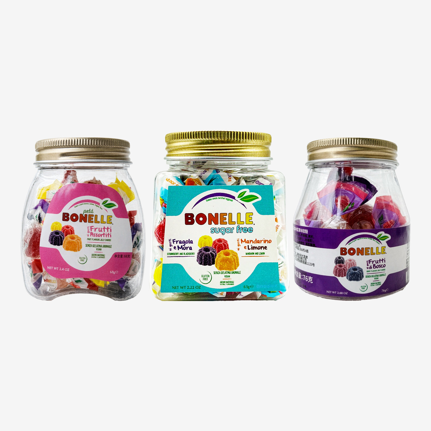 意大利bonelle无糖什锦水果软糖