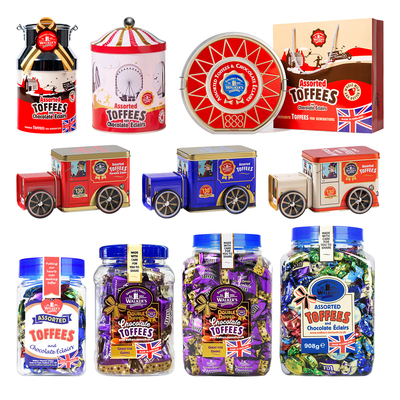 英国进口walkers沃尔克斯什锦太妃糖礼罐装巧克力糖果特产伴手礼