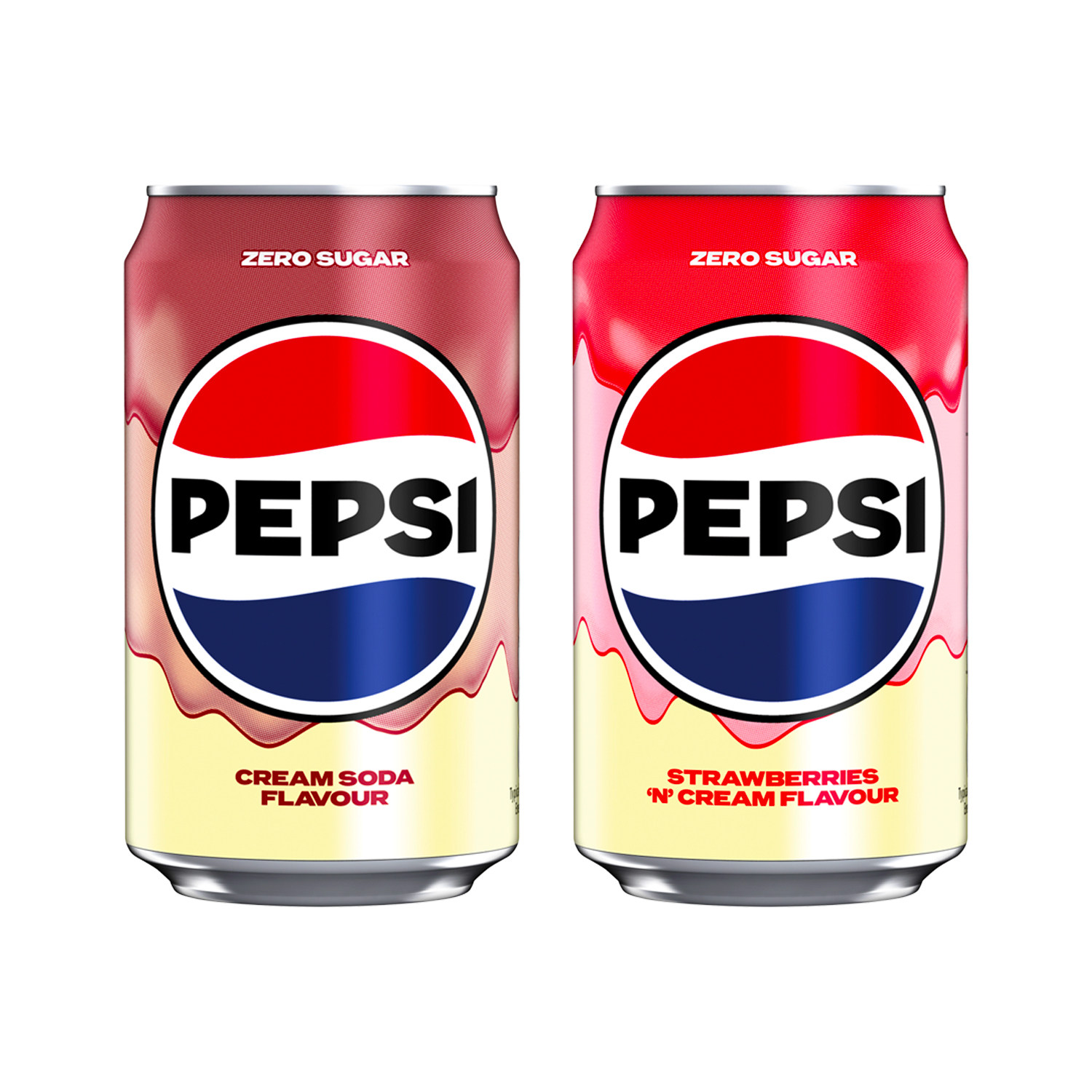 百事可乐草莓奶油味碳酸饮料英国进口无糖汽水罐装高颜值网红饮品