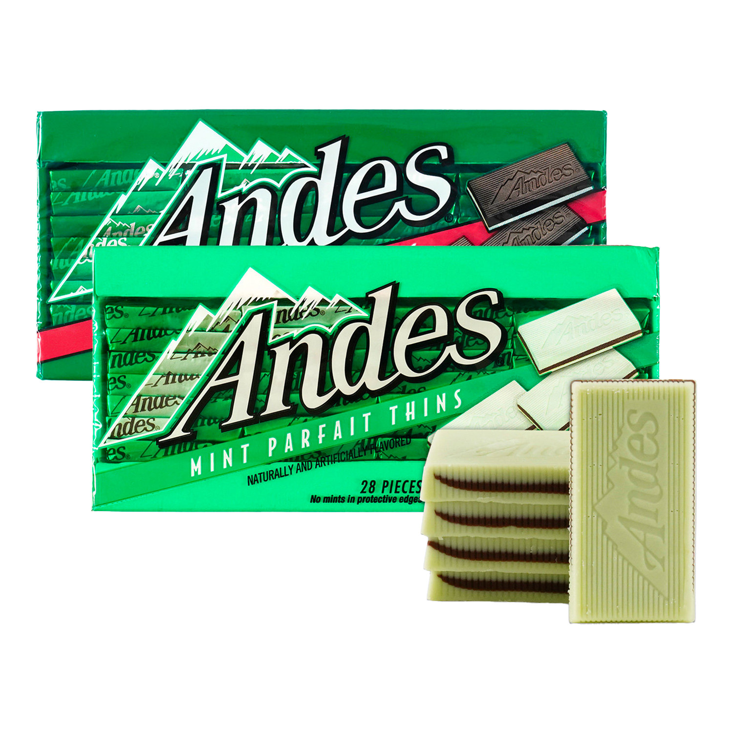 美国进口andes安迪士薄荷巧克力排块糖果132g/28片装（代可可脂）