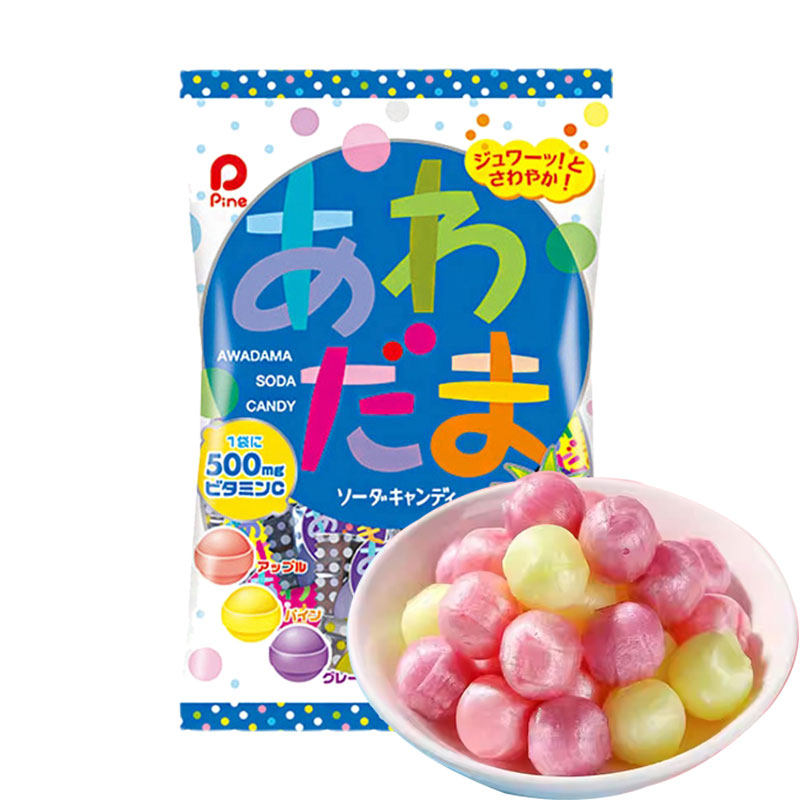 日本进口佩茵水果味波子汽水糖果网红喜糖什锦味硬质糖果休闲零食