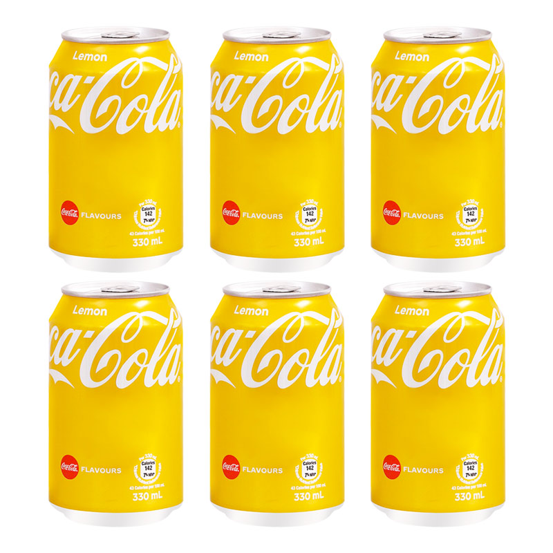 香港版可口可乐柠檬味碳酸饮料330ml/易拉罐装解腻汽水柠檬可乐