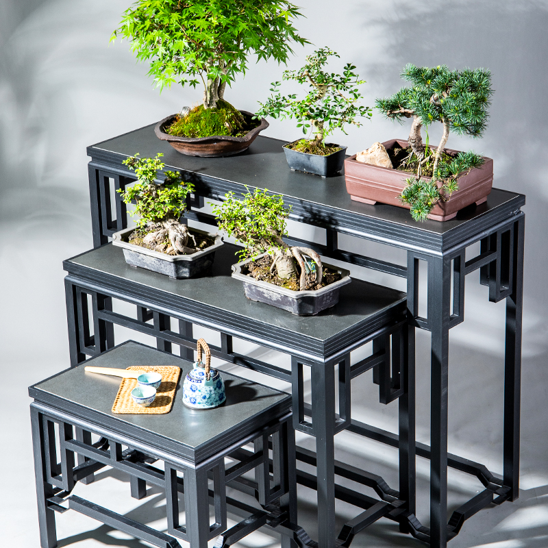 铝合金回纹花几中式古典盆景园林景观盆艺盆栽室内户外阳台花架子