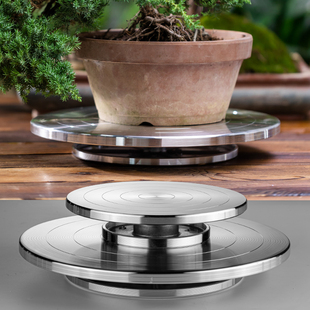 盆景手动旋转工作台展示转盘花艺插花专用操作转台园艺工具铝合金