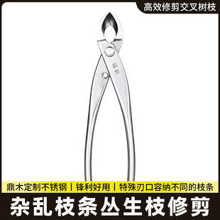 专业枝剪盆景不锈钢叉斜口钳鼎木工具制作专用剪刀凹形枝修剪造型