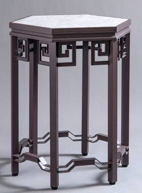 铝合金回纹花几中式铁艺黑色复古办公室内户外阳台花园绿植盆景架