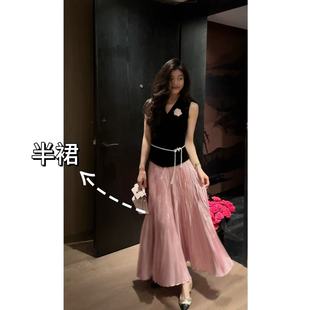 高腰褶皱珠光大摆唐装 步摇裙 25秋新款 DY80819 N·COU