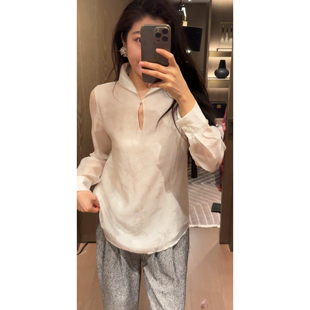 2 N.COU妮蔻26春新款新中式设计感叠穿暗纹提花高领内搭衬衫上衣