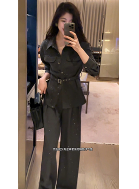 2 N.COU妮蔻26春新款时髦通勤风气质百搭拼色假两件衬衫裤子套装