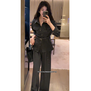 2 N.COU妮蔻26春新款时髦通勤风气质百搭拼色假两件衬衫裤子套装