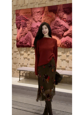 N.COU妮蔻25冬新款简约时髦正反两穿烫钻闪闪套头软糯针织衫毛衣