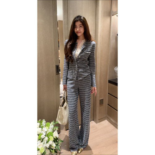 N.COU妮蔻26秋新款编织纹理小香风开衫裤子套装女气质洋气两件套