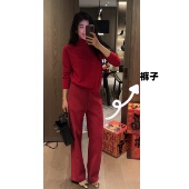 休闲裤 气质百搭简约重工烫钻松紧腰卫裤 时尚 N.COU妮蔻26春新款