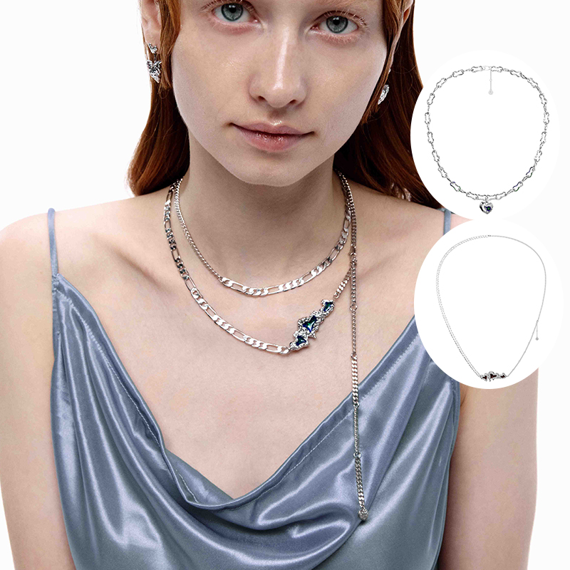 evenbuyer很会买 初印oinicio 亦恋系列蓝绿渐变滴胶心形吊坠项链