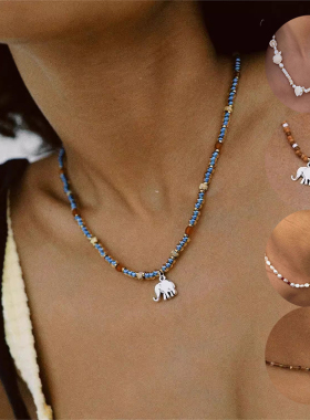 天然水晶项链度假风锁骨链