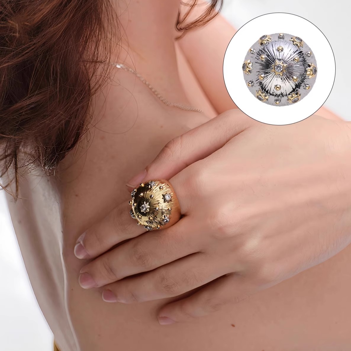 DACCORD蕾丝满天星圆形戒指