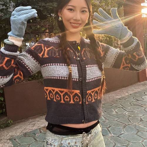 手工钩编工装外套女秋冬