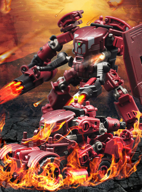 RIHIO无限深远创意拼装组合机甲玩具MM002防御系列+工程套装现货