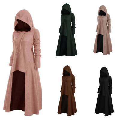 Fashion oth hing Women ops Women's Steampunk Coat ooded Long