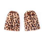 跨境毛毛袜套豹纹皮草靴袜千禧辣妹堆堆袜加绒加厚袜套原宿风中筒