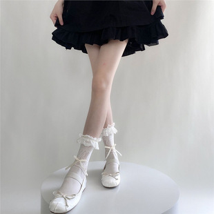 2双文艺可爱y2k芭蕾舞风蕾丝袜子短款花边lolita袜子jk公主风法式