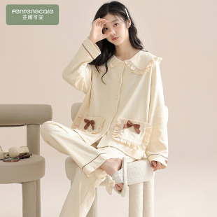 清纯居家居服秋冬款 睡衣女春秋款 女士秋季 高级感纯棉长袖 2026新款