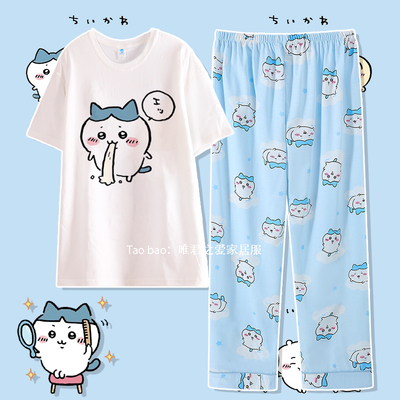 纯棉chiikawa小八睡衣圆领春夏季