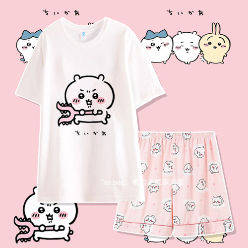 纯棉吉伊chiikawa睡衣圆领短袖