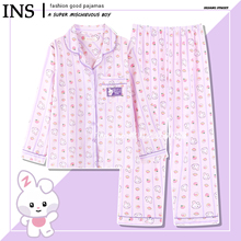 纯棉yunini睡衣女款长袖春秋季高级感闪电兔子家居服韩维辰zeroni