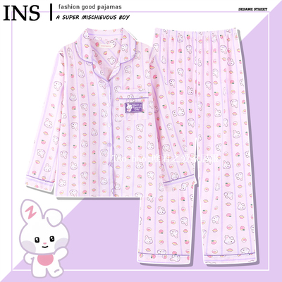 纯棉yunini睡衣女款长袖春秋季